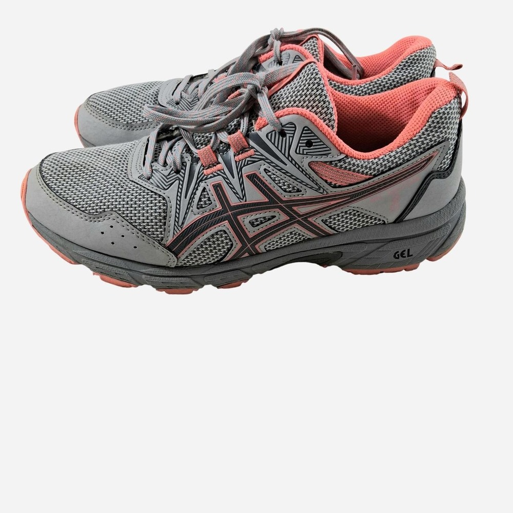 ASICS GEL Venture 8 Womens 8.5 Trail Running Shoes Gray Coral